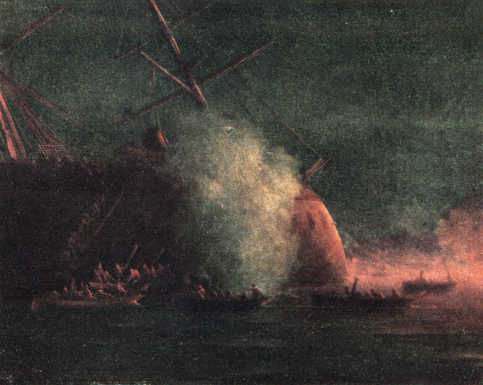 Минная атака катеров парохода 'Константин' на сухумском рейде. 1877. Центральный Военно-морской музей