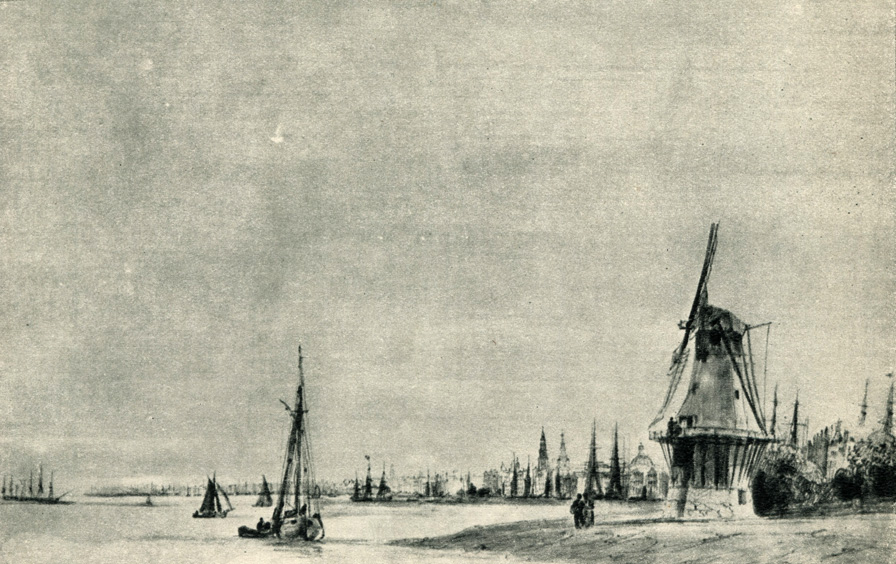Амстердам. Ветряные мельницы. 1844 г.