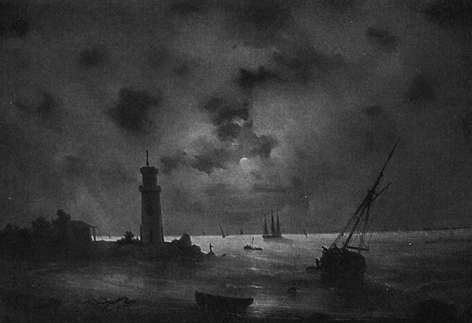 Берег моря ночью. У маяка. 1837