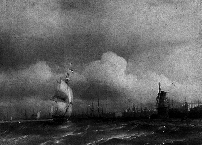 Вид Амстердама с моря. 1854
