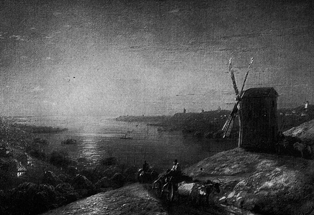 Мельница на берегу реки. Украина. 1880