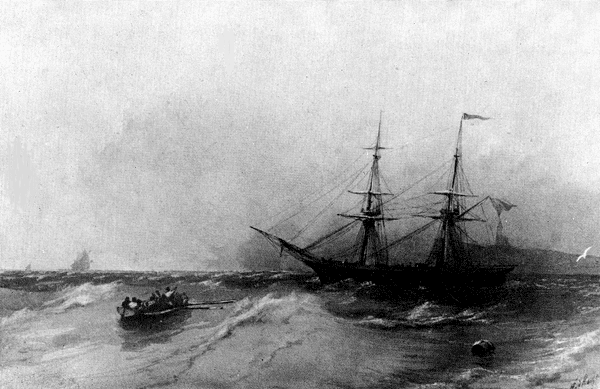 И. К. Айвазовский. Море с кораблем.(сепия)