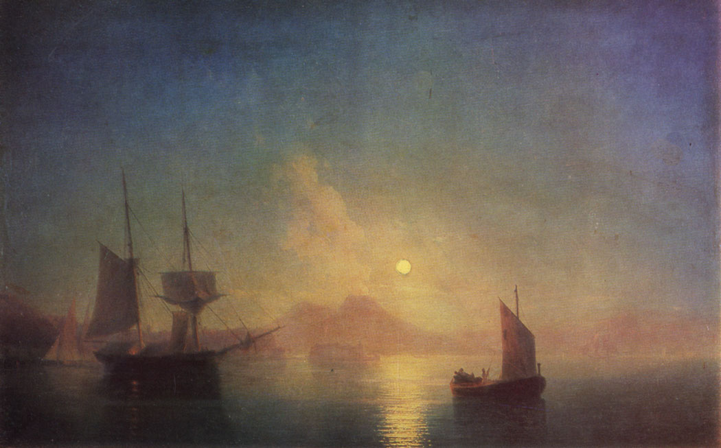Bay of Naples at Night. 1850  Oil on canvas. 121×190