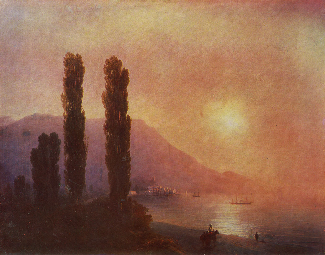 Sunrise at Yalta Shores. 1864s.  Oil on canvas. 58×77