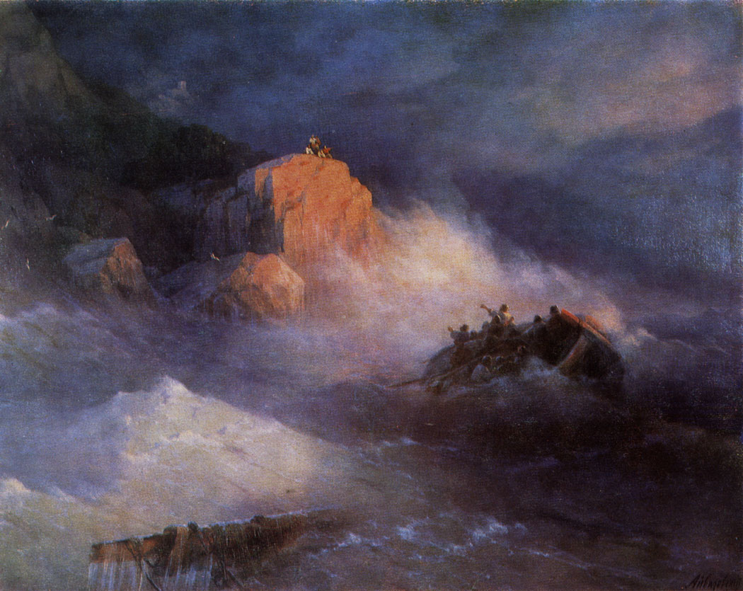 Shipwreck.  1876 Oil on canvas. 136×176