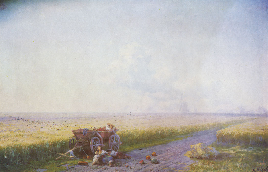 Harvest-Time in the Ukraine. 1883  Oil on canvas. 60×92