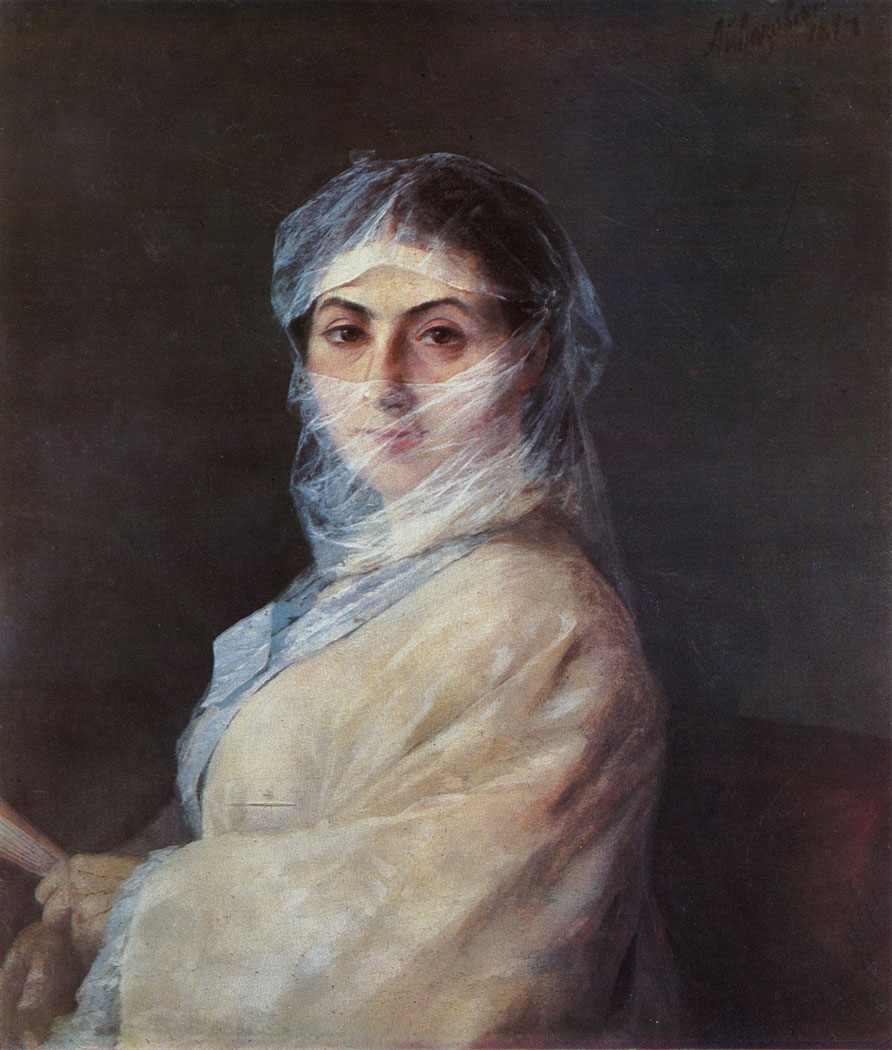Portrait of A. I. Aivazovskaya. 1881  Oil on canvas. 60,5×47
