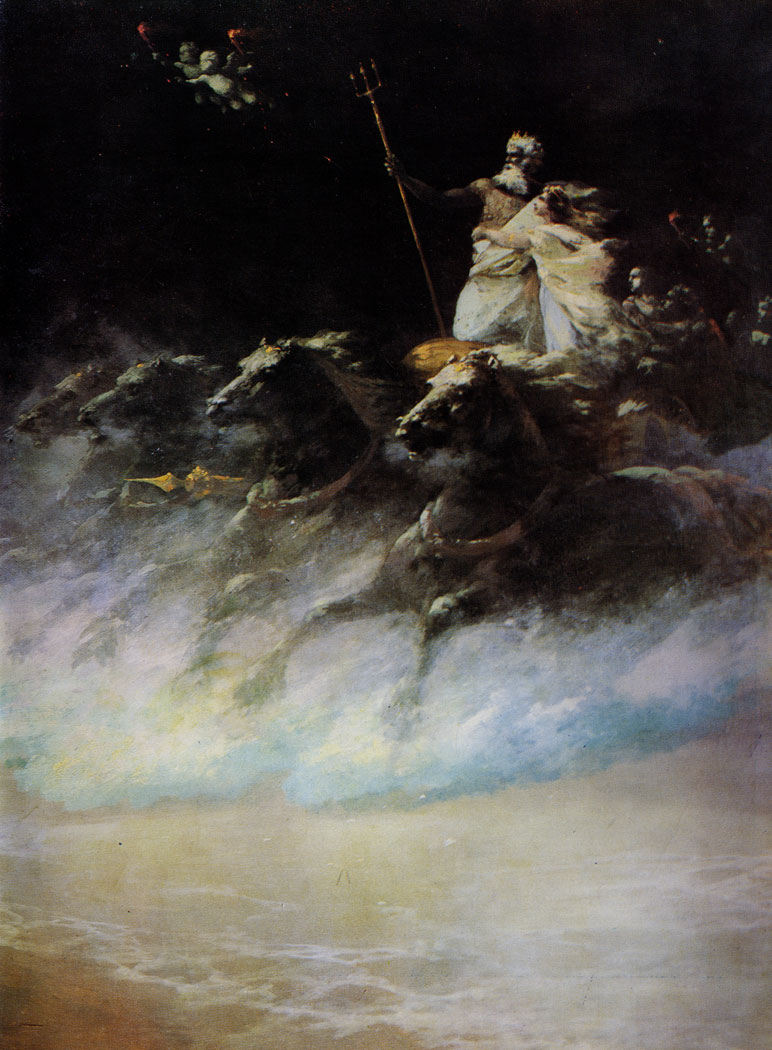 Poseidon Travelling by Sea. 1892  Oil on canvas. (fragment)