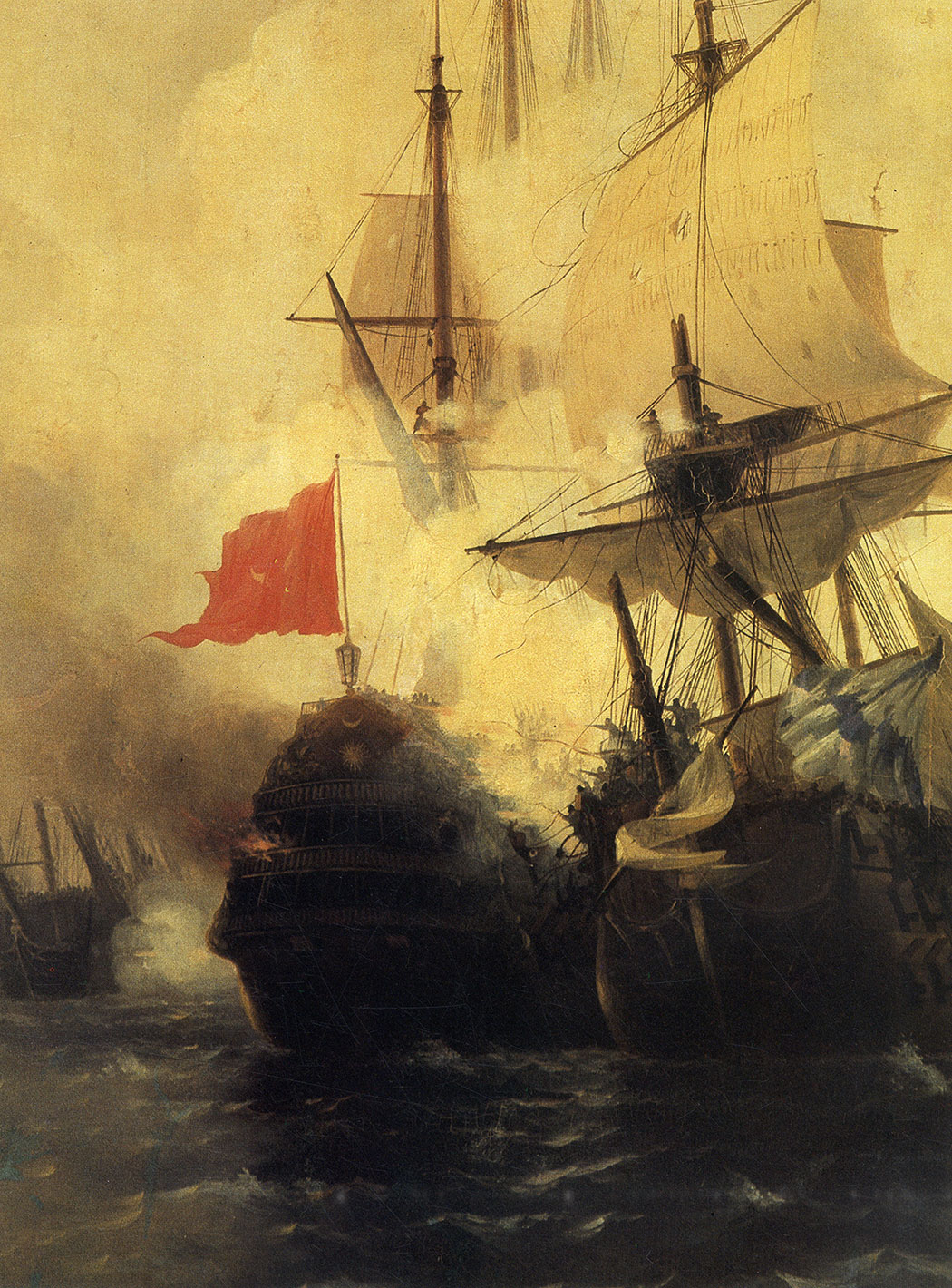 Рис. 35. Бой в Хиосском проливе 24 июня 1770 года. 1848. Фрагмент