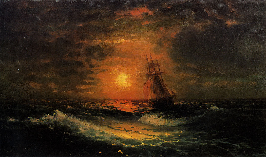 Рис. 53. Закат на море. 1851 Х., м. 39x67. Одесский художественный музей
