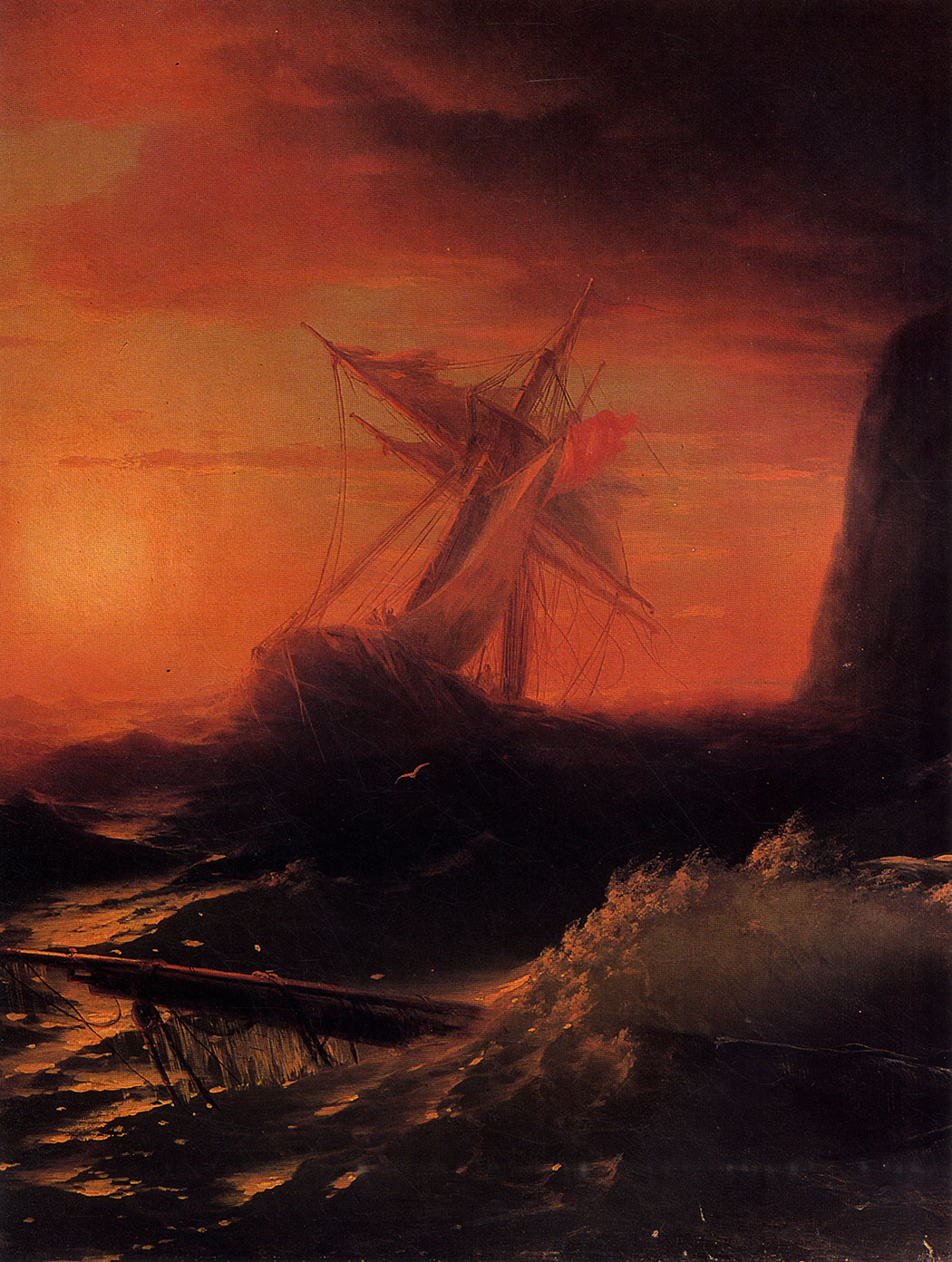 Рис. 72. Кораблекрушение у Афонской горы. 1856. Фрагмент