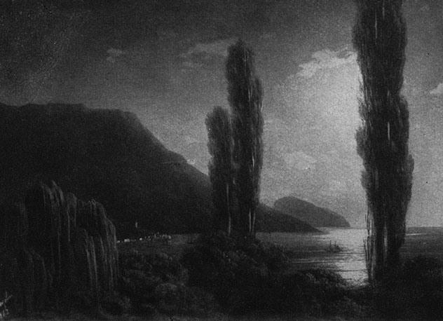 Лунная ночь. Окрестности Ялты. 1863. Государственная Третьяковская галерея