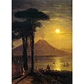     .  (The Bay of Naples at moonlit night. Vesuvius)